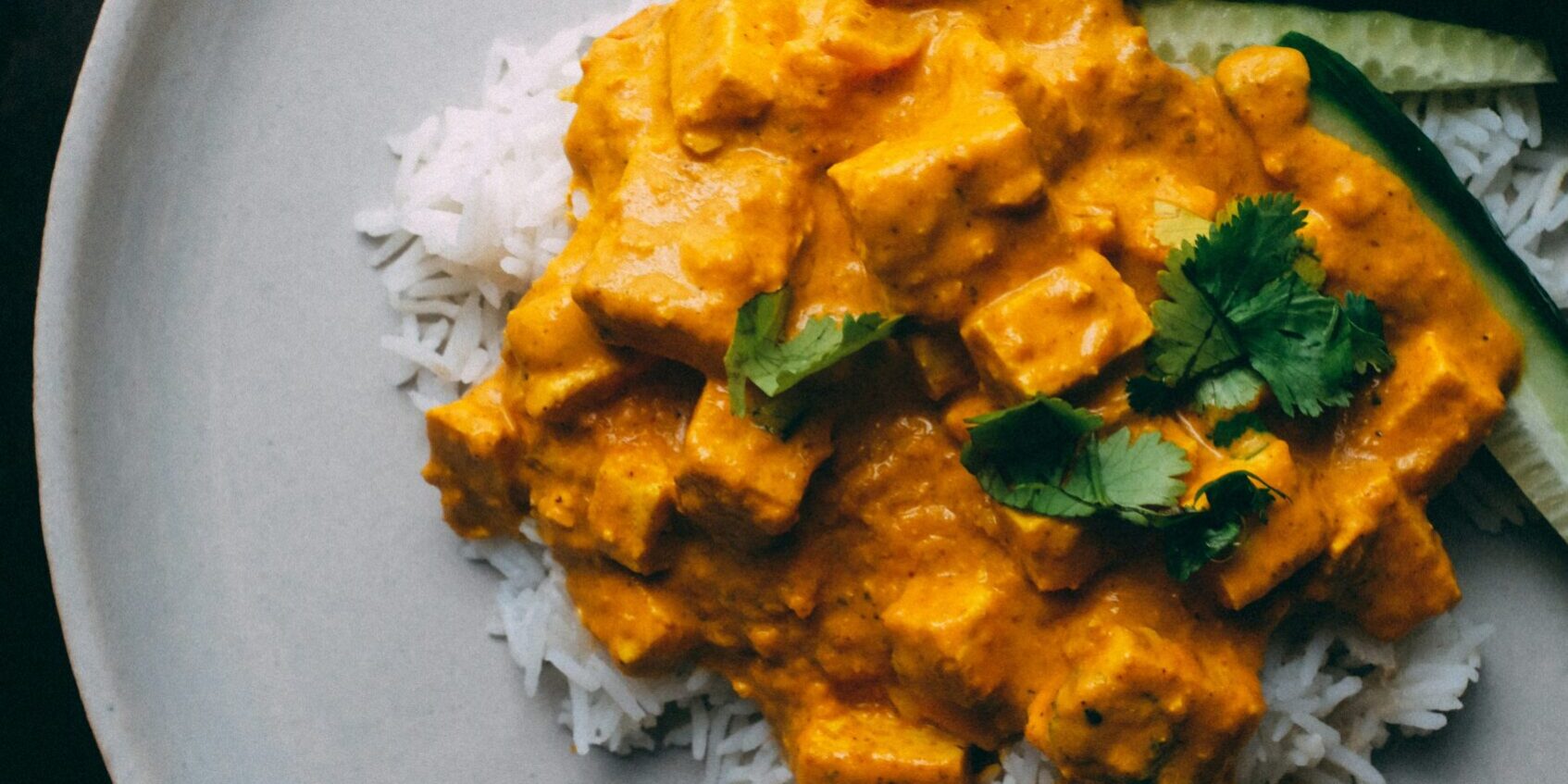 Tofu masala with rice