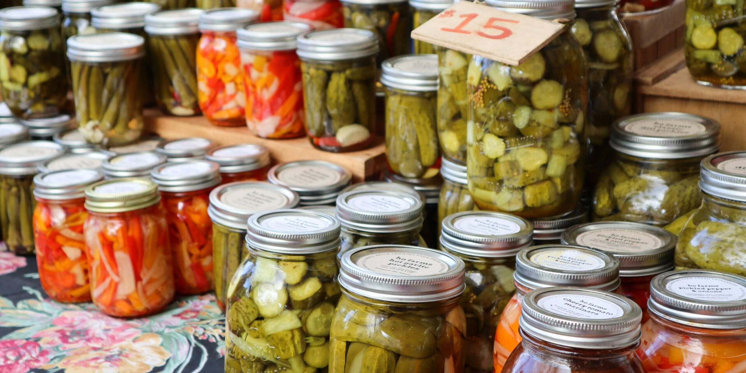 Jars of fermented vegetables
