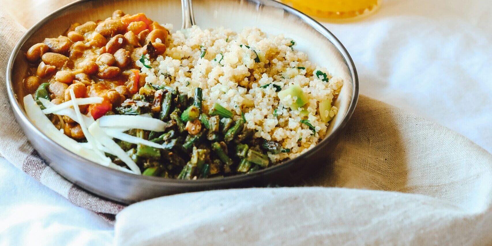 Quinoa and greens bowl